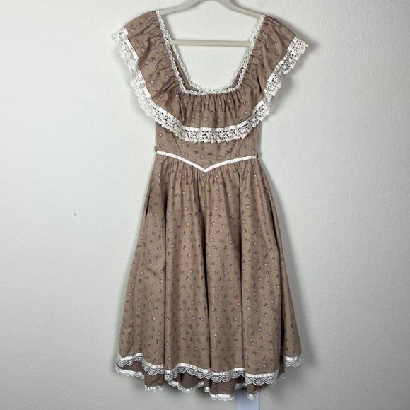 Vintage 80’s Jessica McClintock Gunne Sax petticoat prairie dress women’s size 3 - Picture 1 of 16